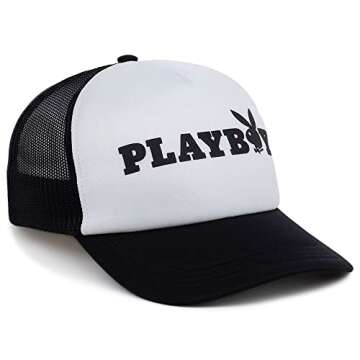 Playboy Black Tux Foam Trucker Adjustable Snapback Hat