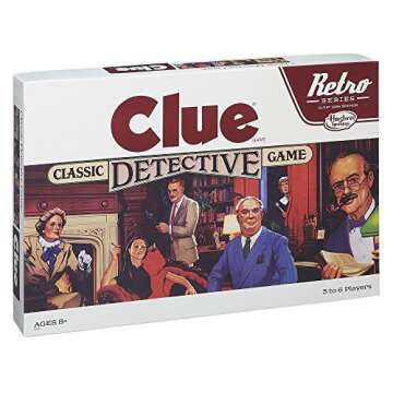 Hasbro Gaming Retro Series Clue 1986 Edition Board Game, Classic Mystery Games for Kids, Family Board Games for 3-6 Players, Family Games, Ages 8+