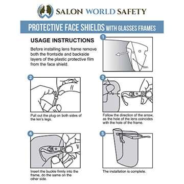 TCP Global Salon World Safety Face Shields with Glasses Frames