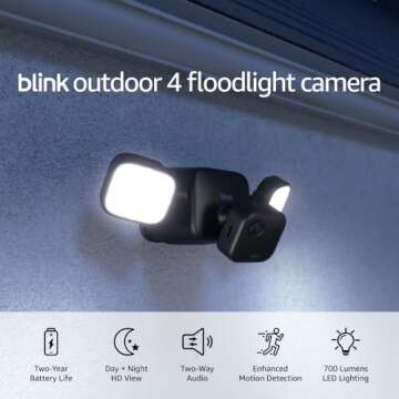 Blink Outdoor 4 Floodlight Camera – 700 Lumens, Smart Security