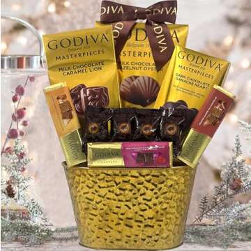 LA Signature Gift Basket –Chocolate Assortment For 2024 Holiday Gift Basket-Christmas, Thanks Giving-Corporate Gift,Birthday, Family & Friends-Golden