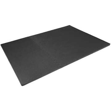 ProsourceFit Extra Thick Puzzle Exercise Mat , EVA Foam Interlocking Tiles for Protective, Cushioned Workout Flooring for Home and Gym Equipment, Black - 1 inch - 24 Sq Ft - 6 Tiles