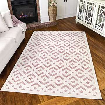 Simply Southern Cottage Covington Area Rug, 5' x 7', Pink