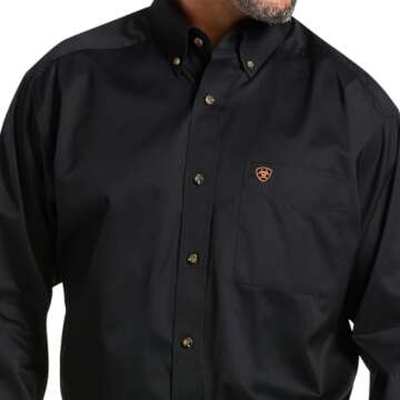 Ariat Classic Fit Black Twill Shirt for Men - XXL