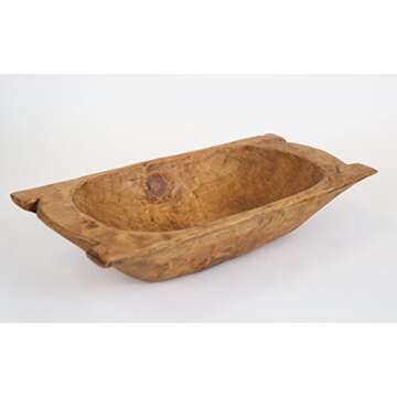 Mexican Imports Eurotrenchy Wooden Dough Bowl with Handles