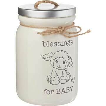 Precious Moments 193405 Blessings for Baby Prayer JAR, One Size, White