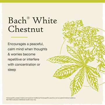 Bach Original Flower Remedies, White Chestnut for Calming Repetitive Thoughts (Non-Alcohol Formula), Natural Homeopathic Flower Essence, Holistic Wellness, Vegan, 10mL Dropper