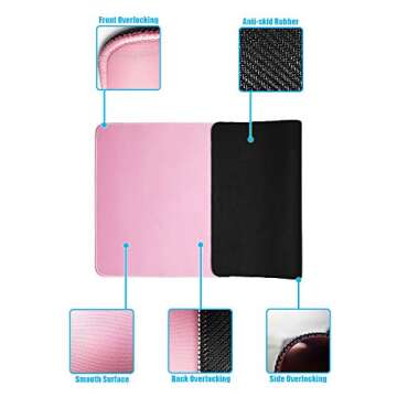 Large Gaming Mouse Pad,Home Office Décor for Women Desk Pad,Extended XL Mousepad,Desk Mats On Top of Desks,PC Accessories,Big Keyboard Pad,Mens Laptop Matt,Cover Protector,XXL Extra Long (01Pink)