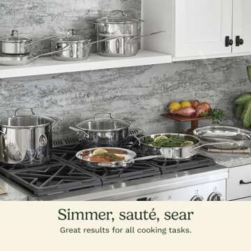 Cuisinart 17-Piece Cookware Set, Chef's Classic Steel Collection 77-17N