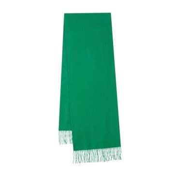 CALVIN & OLIVIA Ultra-Soft Winter Cashmere Feel Scarf Solid Color Warm Long Unisex Winter Scarves Perfect Holiday Gift for Women Men Saint Patrick's Green