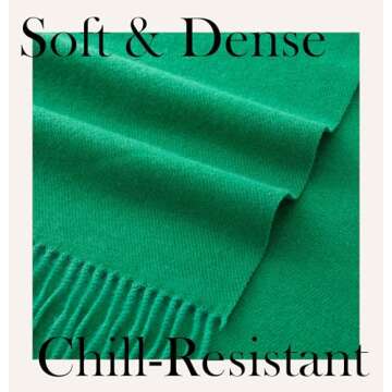 CALVIN & OLIVIA Ultra-Soft Winter Cashmere Feel Scarf Solid Color Warm Long Unisex Winter Scarves Perfect Holiday Gift for Women Men Saint Patrick's Green