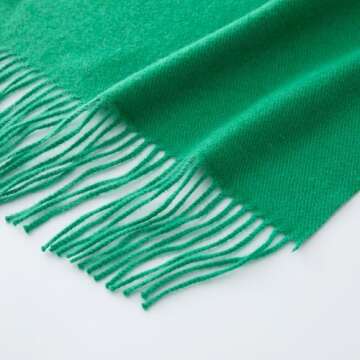 CALVIN & OLIVIA Ultra-Soft Winter Cashmere Feel Scarf Solid Color Warm Long Unisex Winter Scarves Perfect Holiday Gift for Women Men Saint Patrick's Green