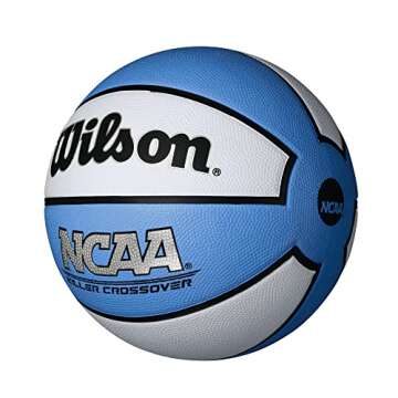 WILSON NCAA Killer Crossover Outdoor Basketball - Size 6 - 28.5", Columbia Blue/White