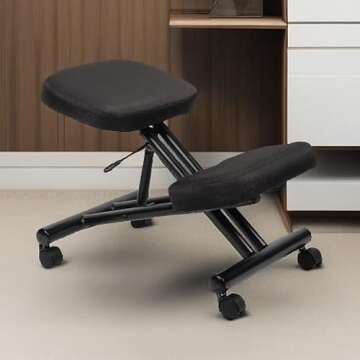 Boss Office Products Ergonomic Kneeling Stool in Black