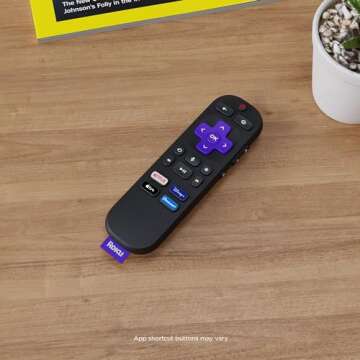 Roku Voice Remote | TV Remote Control with Voice Control, TV Controls, Simple Setup, & Pre-Set App Shortcuts - Replacement Remote Compatible with Roku TV, Roku Players, & Roku Audio