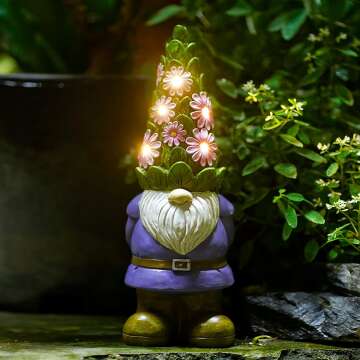 Solar Gnome Statue for Garden Decor