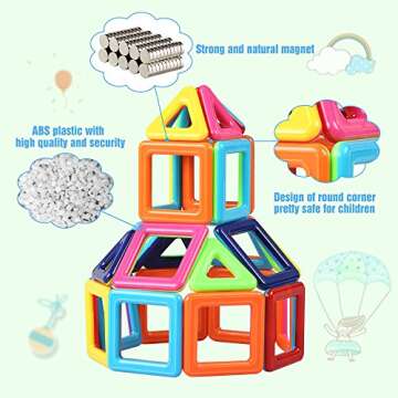 Innoo Tech Magnetic Building Blocks, 108Pcs Mini Construction Blocks, Inspiring Building Blocks Building, Magnetic Toys Educational Toys, Great Gift for Baby Toddler for 3 Years