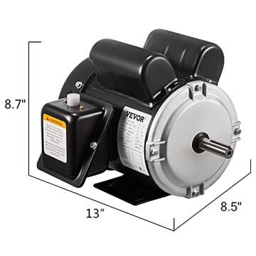 Mophorn 1.5HP Electric Motor, 3450RPM Reversible Single Phase 56 Frame General Purpose Motor 5/8" Shaft Diameter TEFC Motor for General Equipment, 115/230VAC