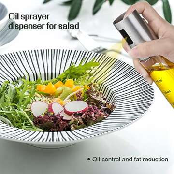 Eletorot Oil Sprayer for Cooking, Olive Oil Sprayer Mister for Air Fryer,100ml Oil Dispenser Spray Glass Bottle,Kitchen Gadgets for Cooking,Salad,Baking,Grilling,Frying