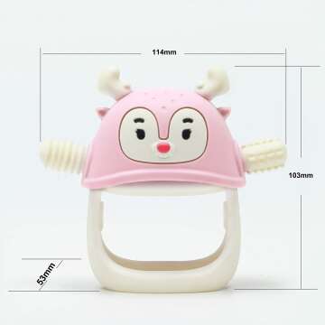 Penguin & Reindeer Teething Buddy Set - Light Pink