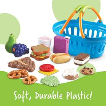 Learning Resources New Sprouts Deluxe Market Set - 32 Pieces, Ages 18+ Months Pretend Play Food for Toddlers, Preschool Learning Toys, Kitchen Play Toys for Kids