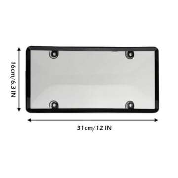 HXBER License Plate Frames, License Plate Covers, 2 PCS Clear License Plate Frames with 4 Holes Screw and Caps, Licence Plate Protector, American License Plate Shield Set, Black