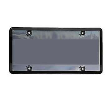 HXBER License Plate Frames, License Plate Covers, 2 PCS Clear License Plate Frames with 4 Holes Screw and Caps, Licence Plate Protector, American License Plate Shield Set, Black