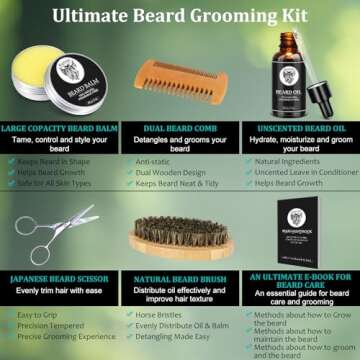 RAFFIN Christmas Gifts for Men, Beard Kit for Men‘s Winter Self-Care, Outfits Men's Grooming Routine, Birthday Gifts for Him, Stocking Stuffers for Adult, Men, Him, Husband, Boyfriend, Son, Dad