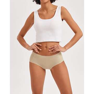 INNERSY Women's Seamless No Show Hipster Panties Invisible Light Underwear 3-Pack(3 Beige,X-Small)