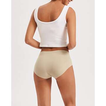 INNERSY Women's Seamless No Show Hipster Panties Invisible Light Underwear 3-Pack(3 Beige,X-Small)