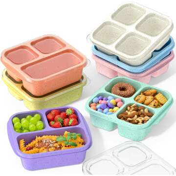 7 Pack Stackable Snack Boxes - Reusable & BPA-Free