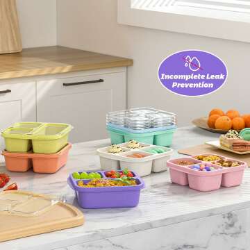 7 Pack Stackable Snack Boxes - Reusable & BPA-Free