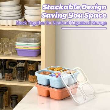 7 Pack Stackable Snack Boxes - Reusable & BPA-Free