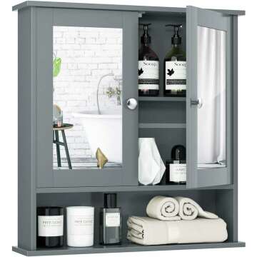 Gray Bathroom Wall Cabinet