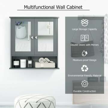 Gray Bathroom Wall Cabinet
