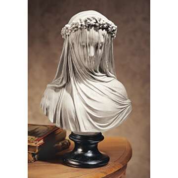 Elegant Veiled Maiden Bust Statue for Indoor Decor