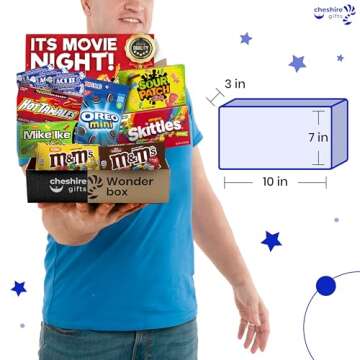 Movie Night Basket Gift Set – with Candy Variety Pack, Movie Trays, Movie, Movie Snacks & Popcorn Gift Set – Gift Baskets For Families by Cheshire Gifts