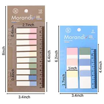 520 Pieces Markers Index Tabs, 2 Sizes Sticky Index Tabs Writable and Repositionable File Tabs Flags for Pages or Book Markers, Reading Notes, Classify Files