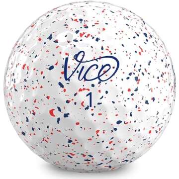 VICE Pro Drip Version Golf Balls (Red/Blue Drip)