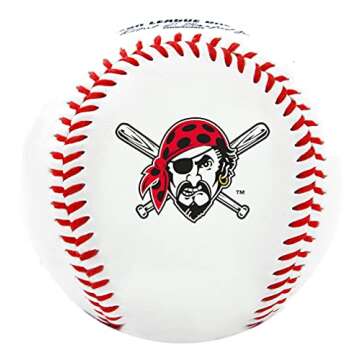 Rawlings MLB Pittsburgh Pirates Team Logo Baseball, White, 1