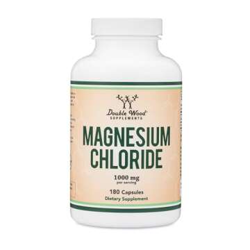 Magnesium Chloride (Cloruro De Magnesio) - 180 Capsules, 1,000mg Per Serving, Supports Digestive and Bone Health - Non-GMO and Gluten Free by Double Wood Supplements