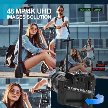 NBD 48MP 4K Vlogging Camera with Zoom & Lenses