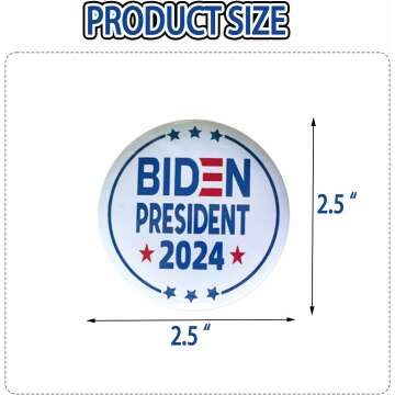 6 Packs Joe Biden for President Button Pins