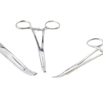 SE Ultimate 6-Piece Hemostat Set - Stainless Steel, Straight and Curved Forceps for Crafts, Fishing Lines, Sewing, Doll Making, Hobbies - HEMO-SET-6