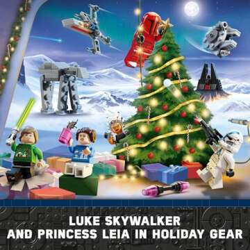 LEGO Star Wars 2024 Advent Calendar for Kids, Holiday Building Set with 18 Collectible Mini Toys and 6 Star Wars Figures, Star Wars Christmas Toy for Boys, Girls or Any Fan Ages 6 and Up, 75395