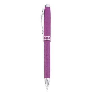 Christian Art Gifts Strong & Courageous Purple Stylish Classic Pen in Matching Gift Case - Joshua 1:9 Bible Verse Refillable Retractable Medium Ballpoint Pen for Journal Planner Writing Note