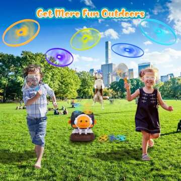 SUPERZZKKE Toddler Outdoor Toys - for 3+ Year Old, Launch Flying Disc Indoor & Outdoor Toys for Kids Age 3 4 5 6 7 8, Boys Girls Birthday 10 Discs