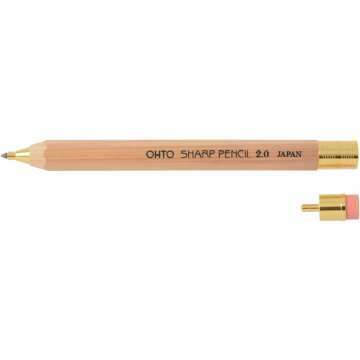 OHTO 2.0mm Mechanical Pencil with Eraser - Natural