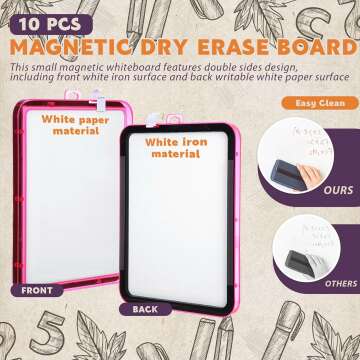 Mini Magnetic Whiteboards - Set of 10 - 8.5 x 11''