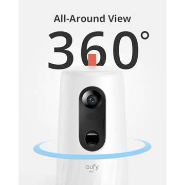 eufy Security Pet Camera for Dogs and Cats, On-Device AI Tracking and Pet Monitoring, 360° View, 1080p, with Treat Dispenser, Local Storage, 2-Way Audio, Phone App, No Monthly Fee, Motion Only Alert